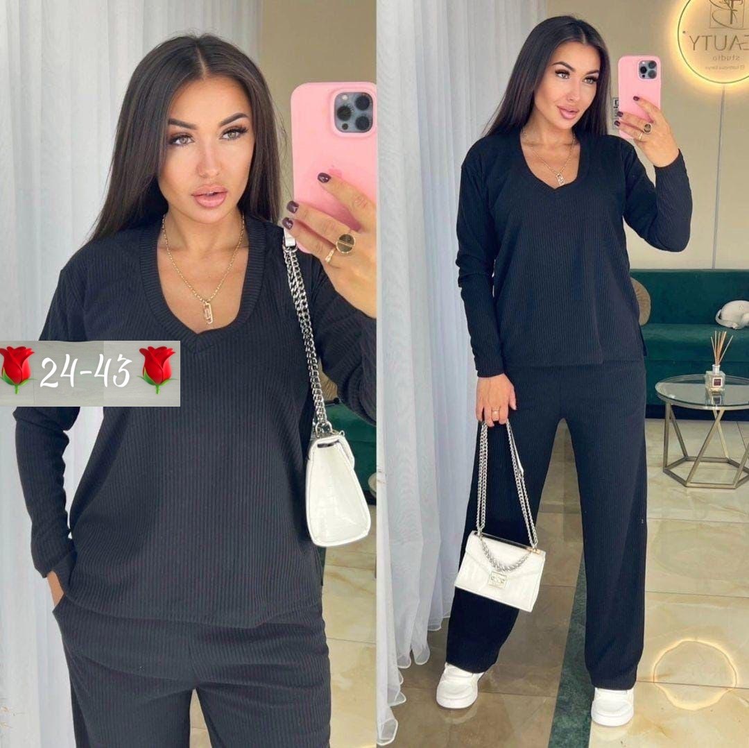 трикотажные костюмы женские,костюм женский двойка,двойка костюм с брюками,повседневный трикотажный костюм,костюм двойка женский брючный