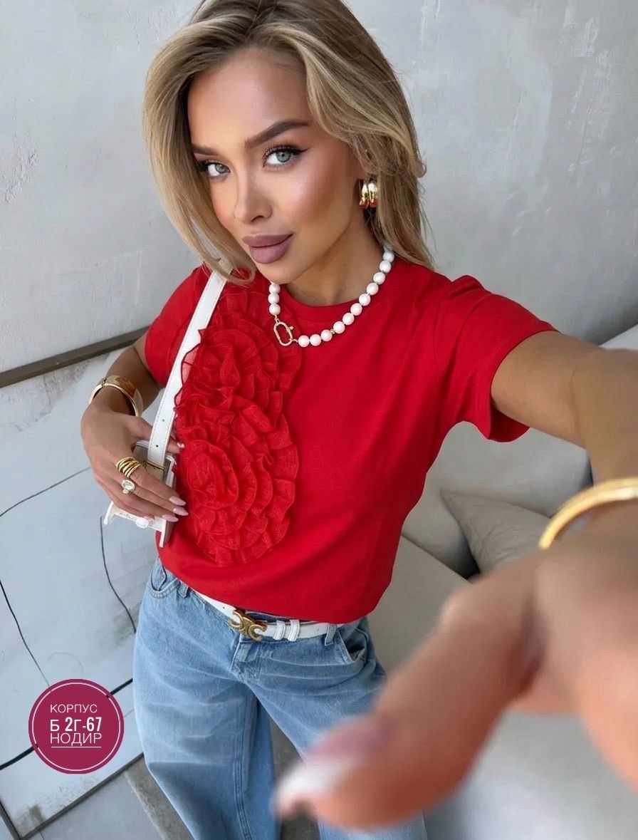 футболки женская,модная однотонная блузка,блузка женская,футболка с оборками,футболка нарядная