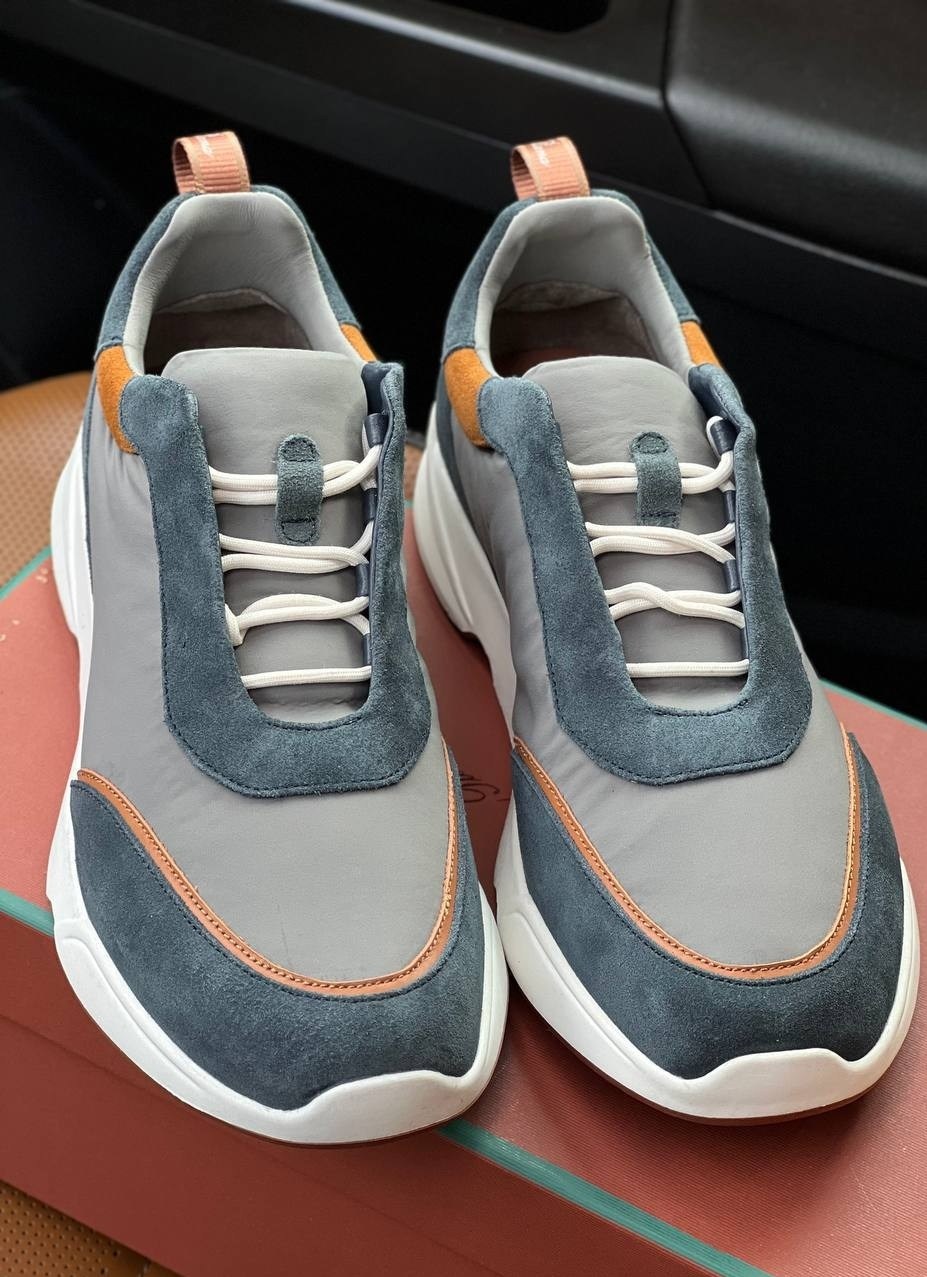 кроссовки loro piana,,кроссовки ecco retro sneaker w 211703/60481,кроссовки loro piana modular walk темно-синие,комбинированные кроссовки