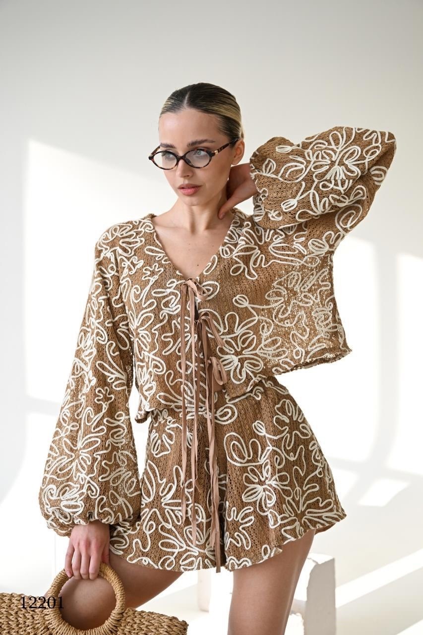 костюм вязаный пляжный с шортами летний kosaa,летний костюм с шортами,костюм,летние костюмы женские