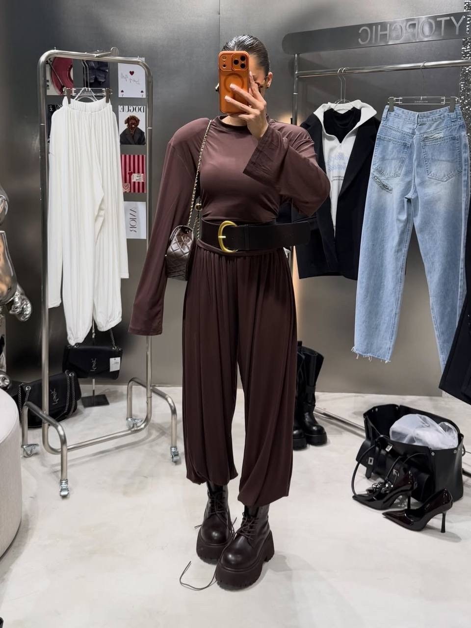 трикотажные костюмы,широкие брюки,стильные наряды