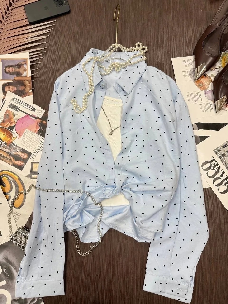 женская блузка с бантом с высоким манжетом розовая горох,женская блузка,блузка с бантом,женские рубашки,женские блузки и рубашки