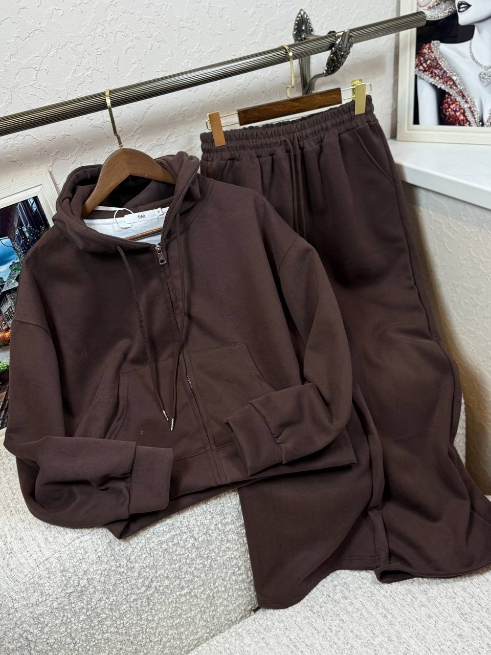 костюм спортивный со штанами палаццо и зип худи micca 362768683,костюм женский,костюм спортивный женский,костюм спортивный со штанами палаццо и зип худи micca цвет желтый,спортивный костюм