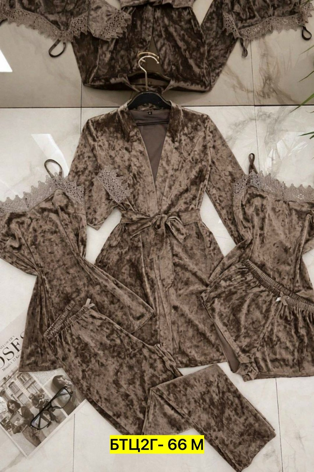 пижама комплект 5 в 1,пижама из бархата,пижама велюр,велюровый комплект,пижама комплект