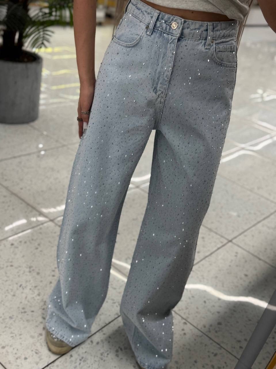 джинсы с стразами,широкие джинсы,джинсы женские,женские джинсы с завышенной талией синие бриллиантовые брюки в стиле ретро,широкие джинсы со стразами