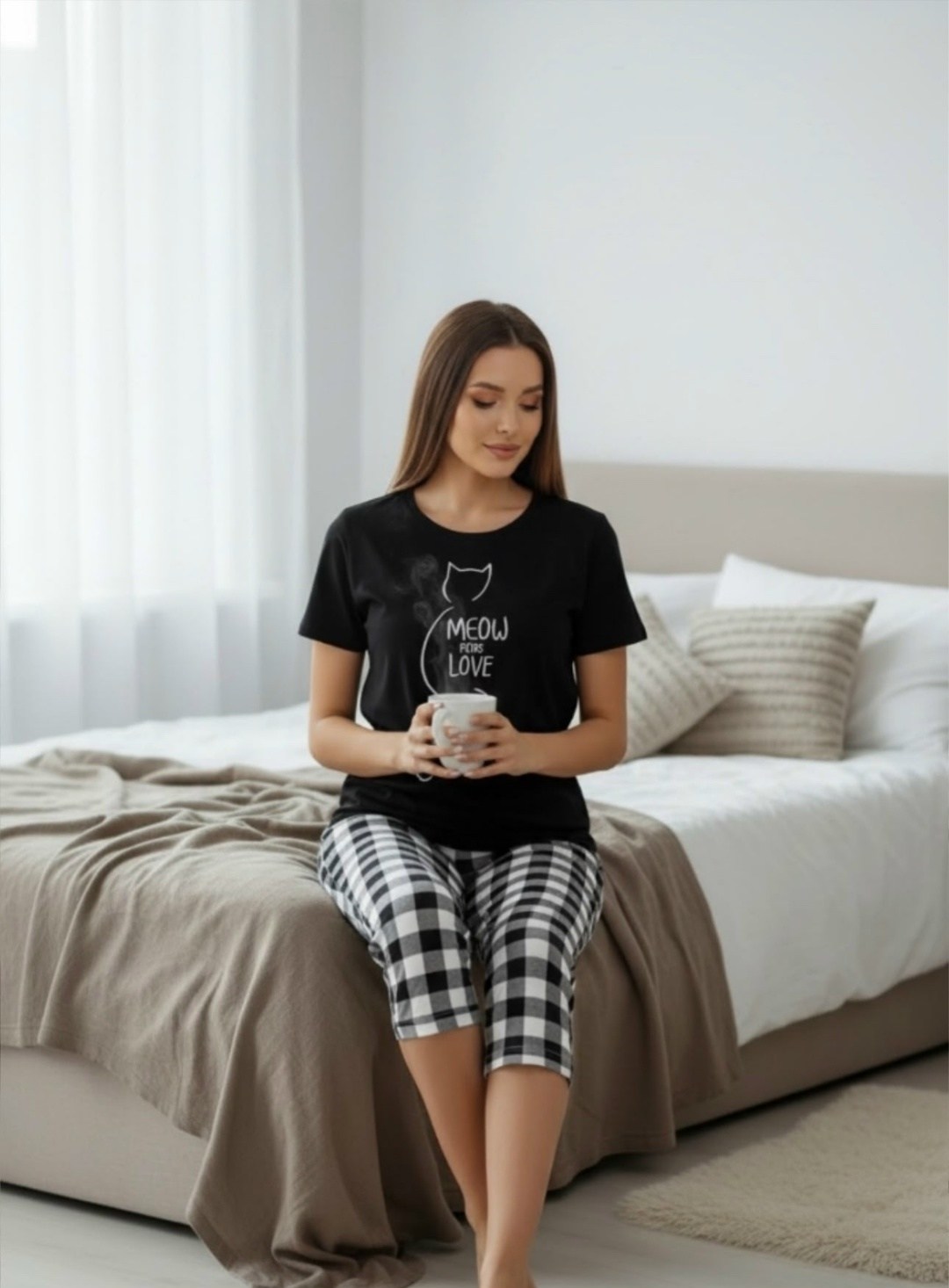 пижама женская,пижама для женщин,пижама женская с бриджами,пижама женская с шортам,комплект пижама