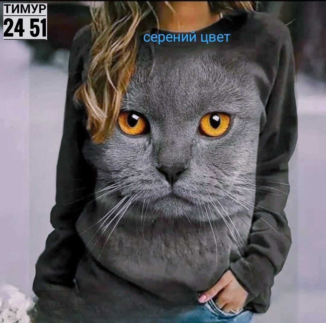 свитшот женская,свитшот с принтом кот,толстовка женская,женская кофта,толстовки свитшот