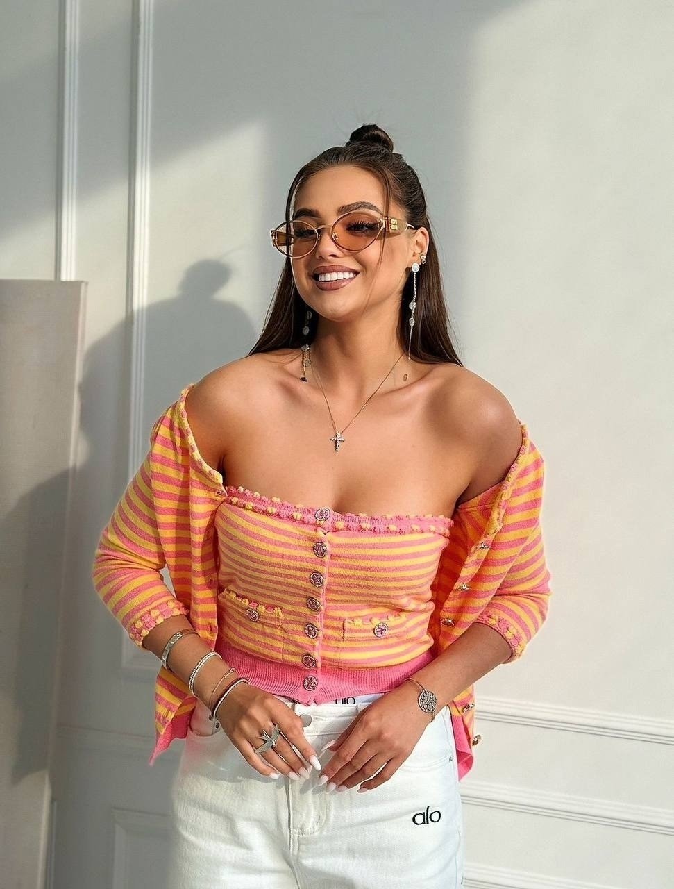 вязаные топы,модные наряды,стильные наряды,очки модные