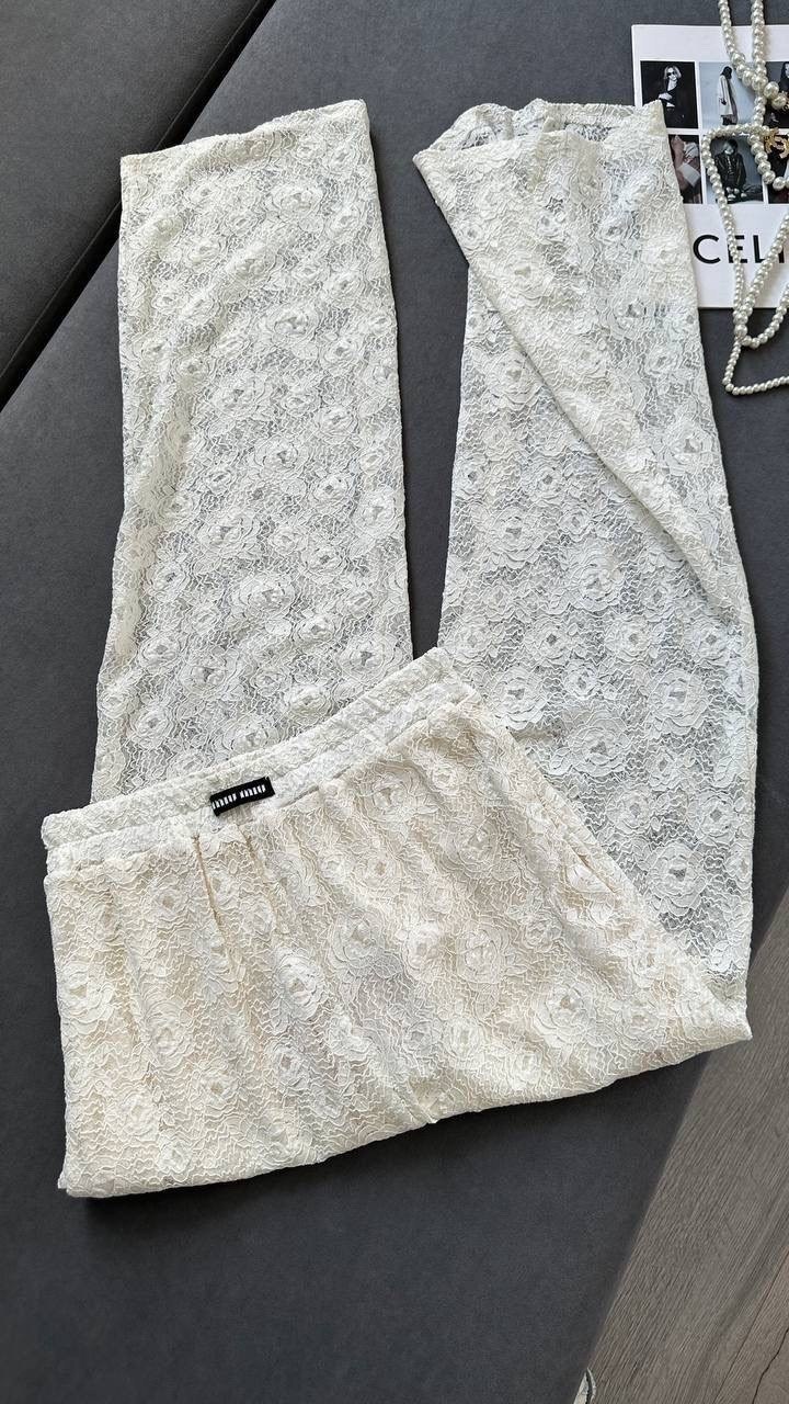 брюки из кружева,костюм кружевной брючный havadi,кружевные брюки,белые кружевные брюки,кружевной костюм