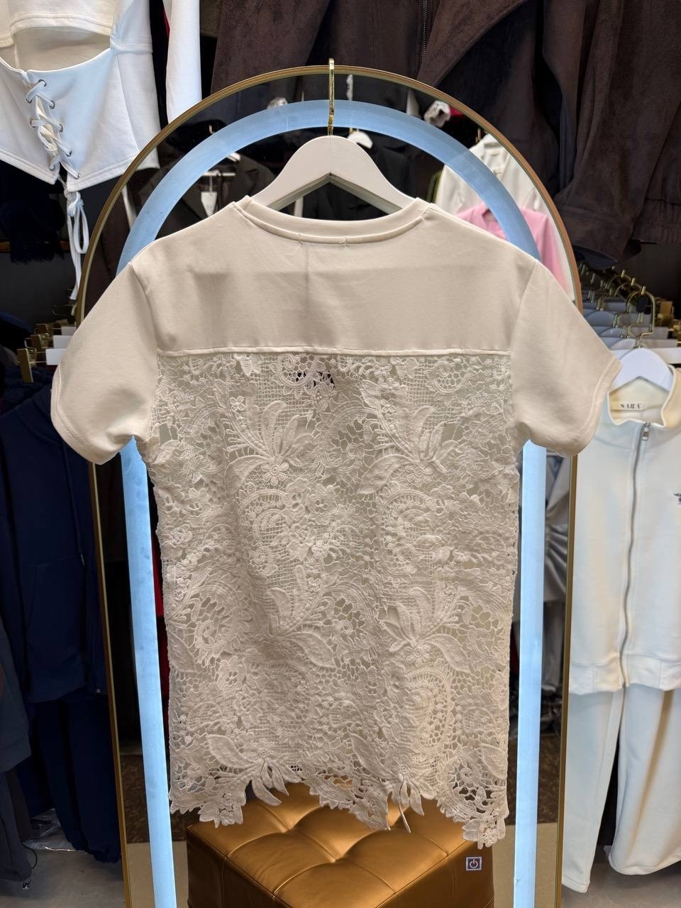 футболка с кружевами,кружевная футболка,стильная футболка,женская футболка,кружевная блузка