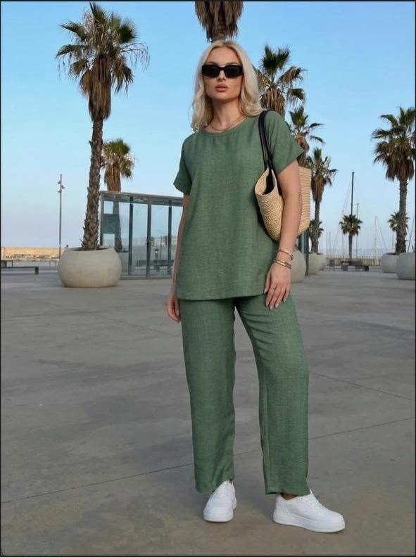 костюм с брюками,летний брючный костюм женский,костюм женский брючный,брюки палаццо горчичного цвета,женский костюм