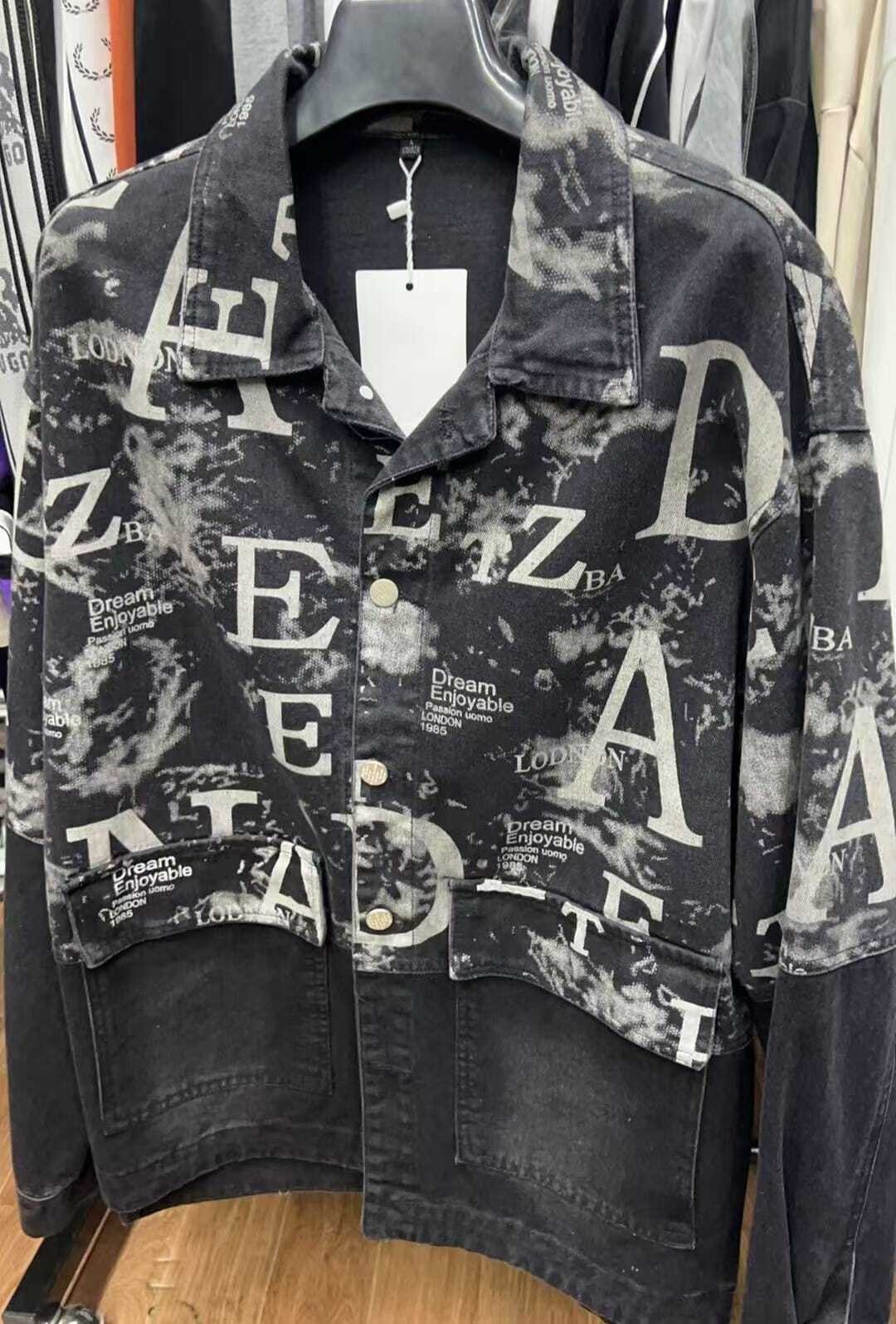 мужская джинсовая куртка,джинсовая куртка,джинсовая куртка с принтом,куртка повседневная,мужская джинсовая куртка zozowang