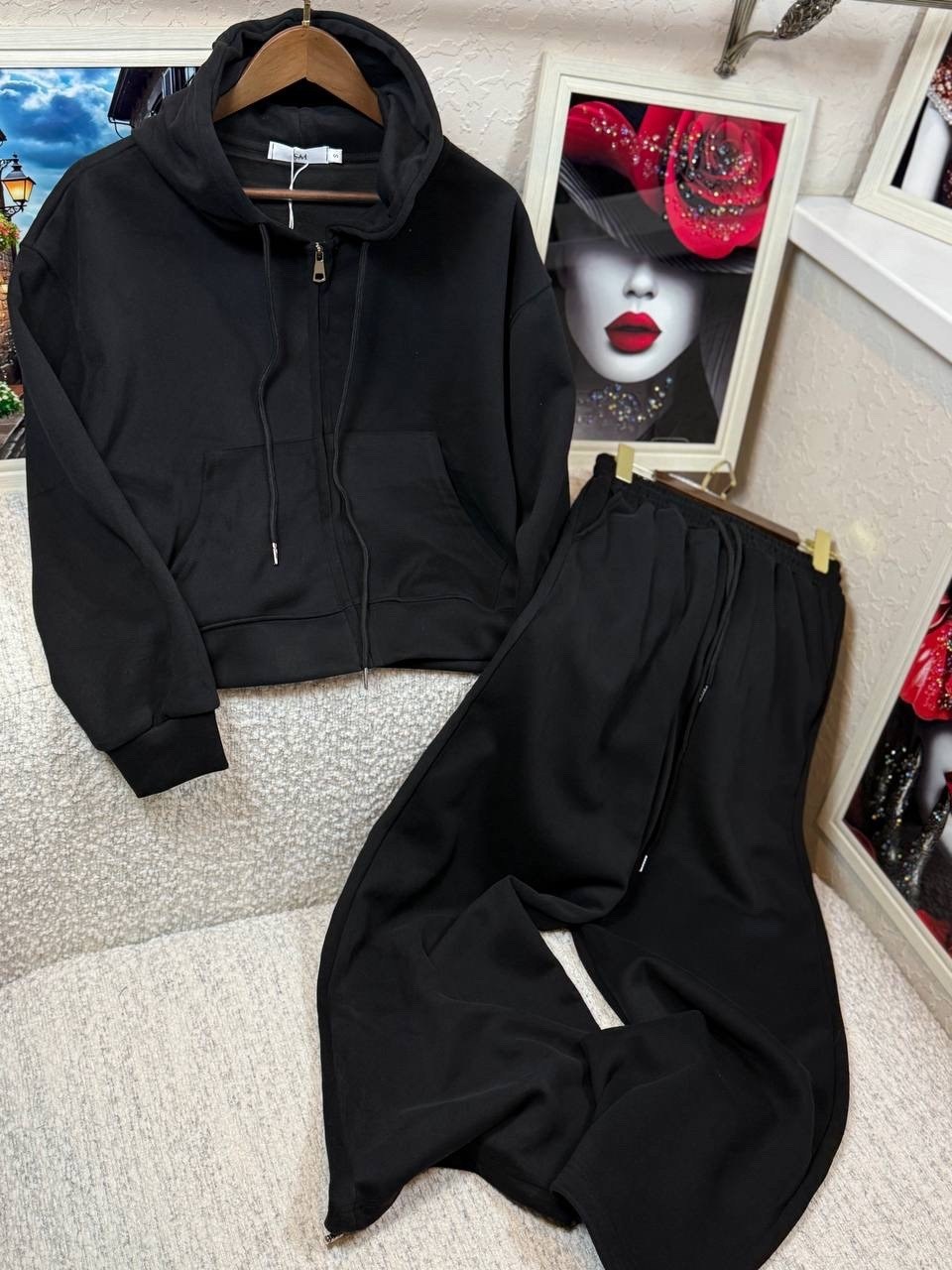 костюм спортивный со штанами палаццо и зип худи micca 362768683,костюм женский,костюм спортивный женский,костюм спортивный со штанами палаццо и зип худи micca цвет желтый,спортивный костюм