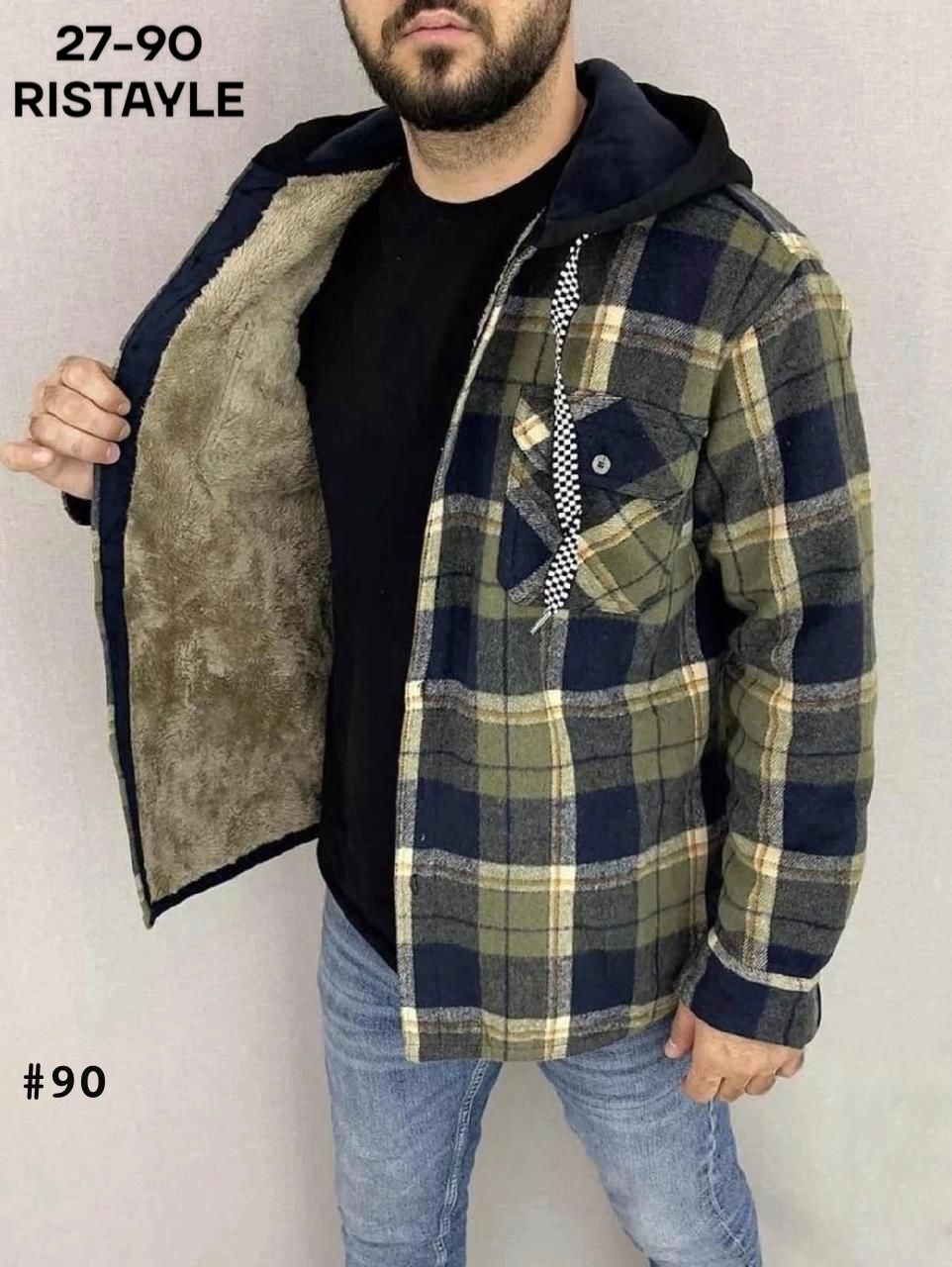 рубашка на меху,рубашка куртка в клетку теплая с капюшоном,рубашка теплая мужская,утепленная рубашка,рубашка утепленная на меху зимняя в клетку