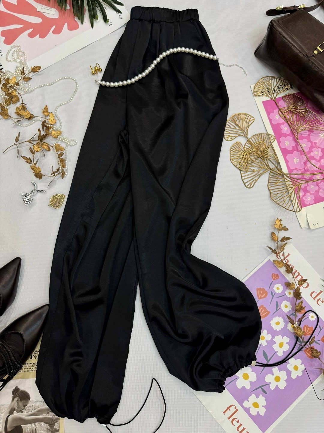 брюки палаццо атласные женские,повседневные брюки,брюки палаццо из атласа,брюки женские атласные палаццо fran_co,штаны брюки