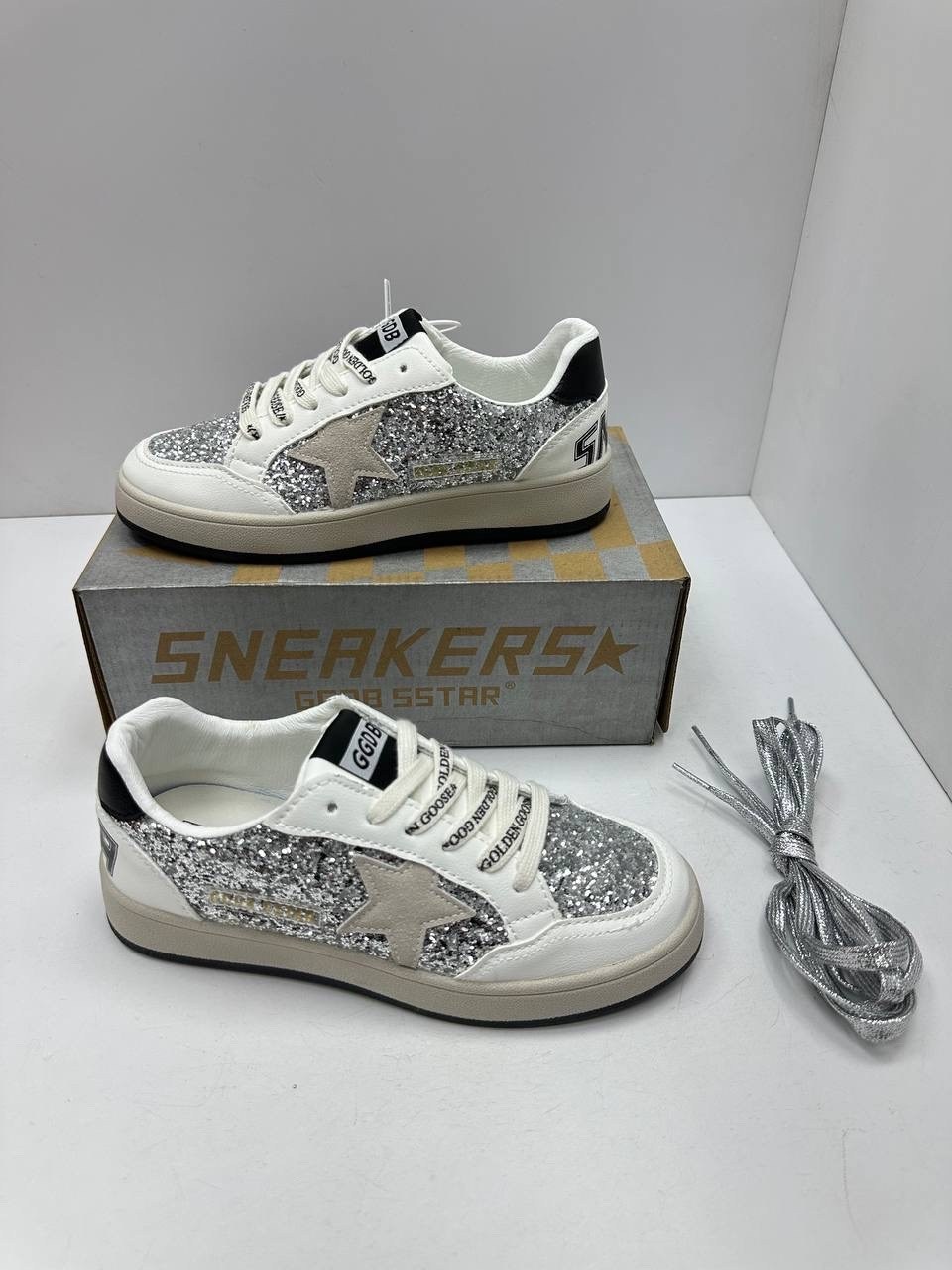 golden goose кеды hi star с блестками белый,низкие кеды ball-star glitter golden goose,кроссовки golden goose,golden goose кеды glitter,golden goose hi star glitter sneakers