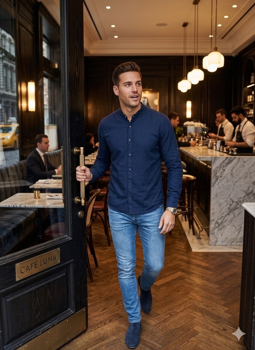 мужская рубашка,мужская рубашка голубая,рубашка мужская льняная,повседневная рубашка,стильная рубашка