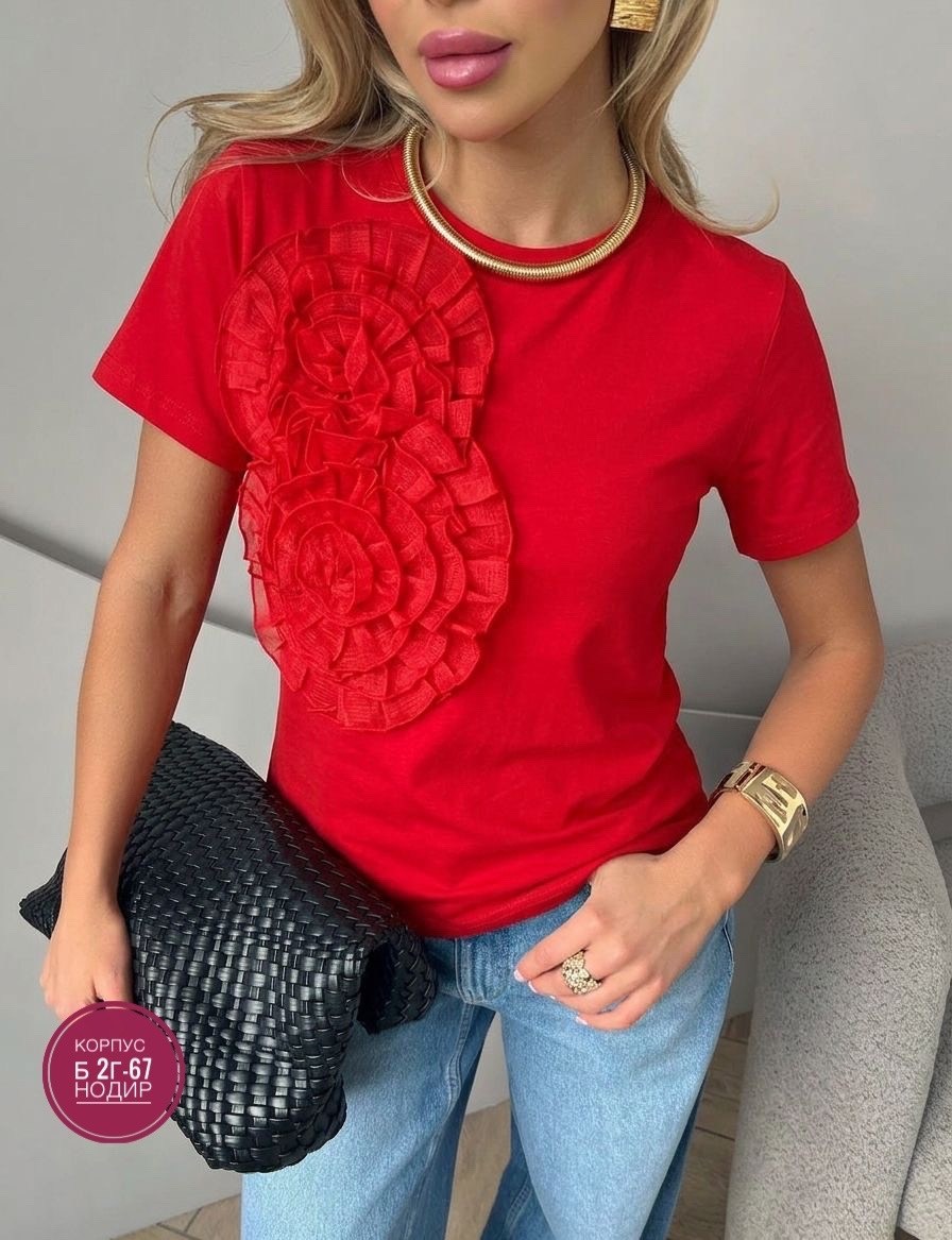 футболки женская,модная однотонная блузка,блузка женская,футболка с оборками,футболка нарядная