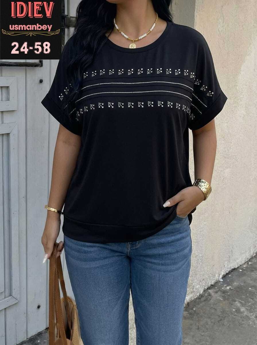 футболки женская,женская футболка больших размеров,женская кофта,футболки большие размеры со стразами,футболка со стразами больших размеров