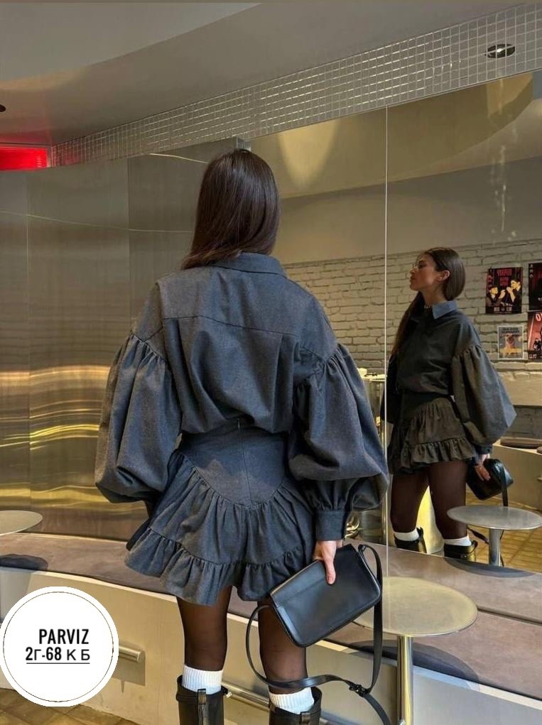 женский костюм рубашка+юбка,костюм с объемными рукавами и юбкой с воланами,костюм с рубашкой и юбкой,женский костюм двоечка (рубашка+юбка),юбка и рубашка