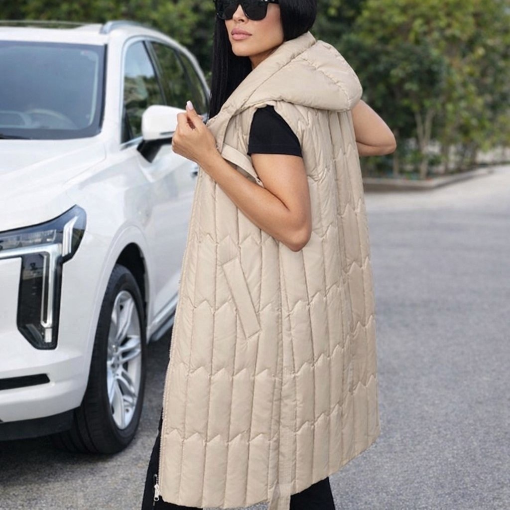 жилетка удлиненная,жилет удлиненный,жилетка женская,жилет женский,жилетка с капюшоном