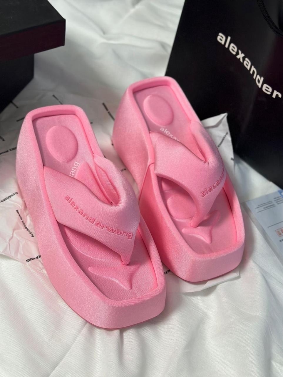 шлепки alexander wang,,женские шлепанцы,шлепки на платформе,женские шлепки