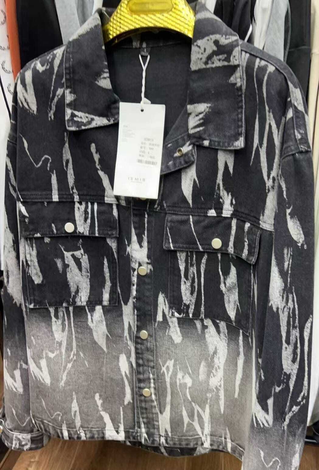 мужская джинсовая куртка,джинсовая куртка,джинсовая куртка с принтом,куртка повседневная,мужская джинсовая куртка zozowang