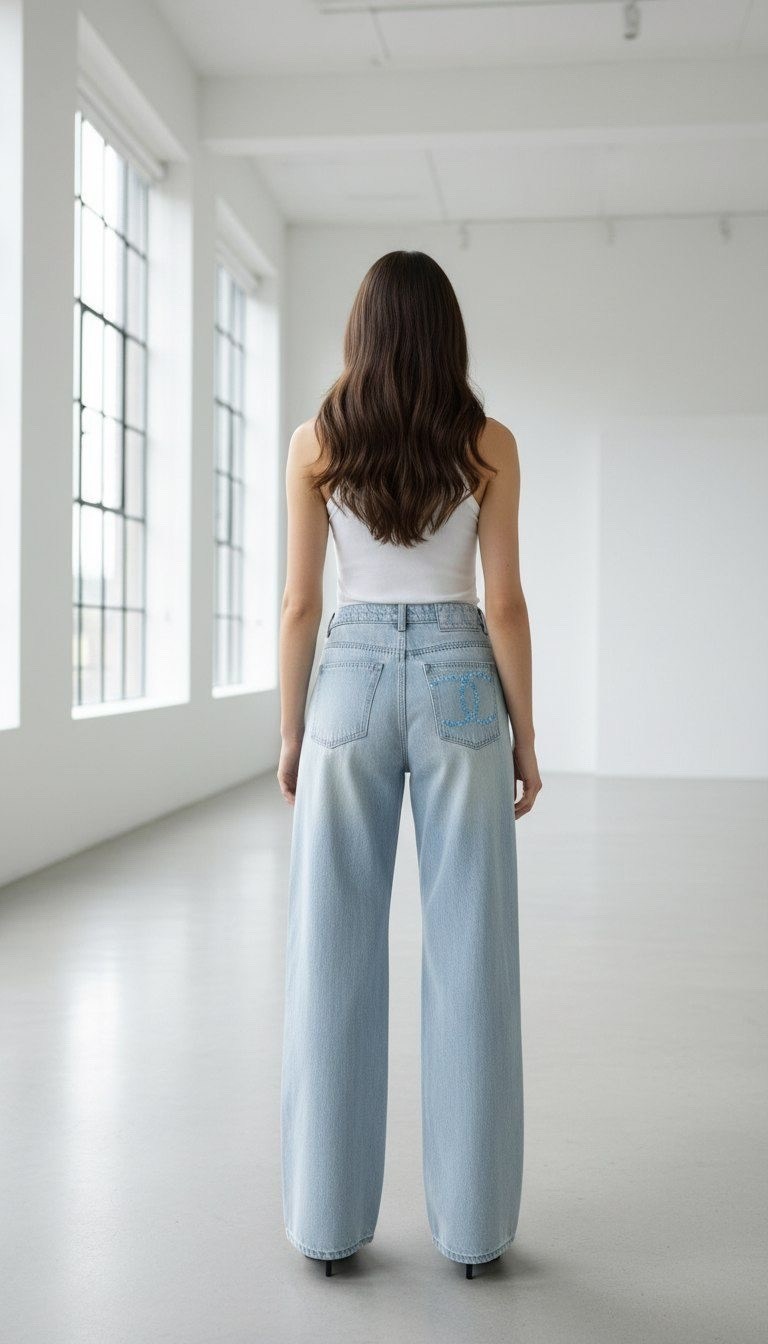 женские джинсы,модные джинсы,джинсы chanel,джинсы шанель,широкие джинсы