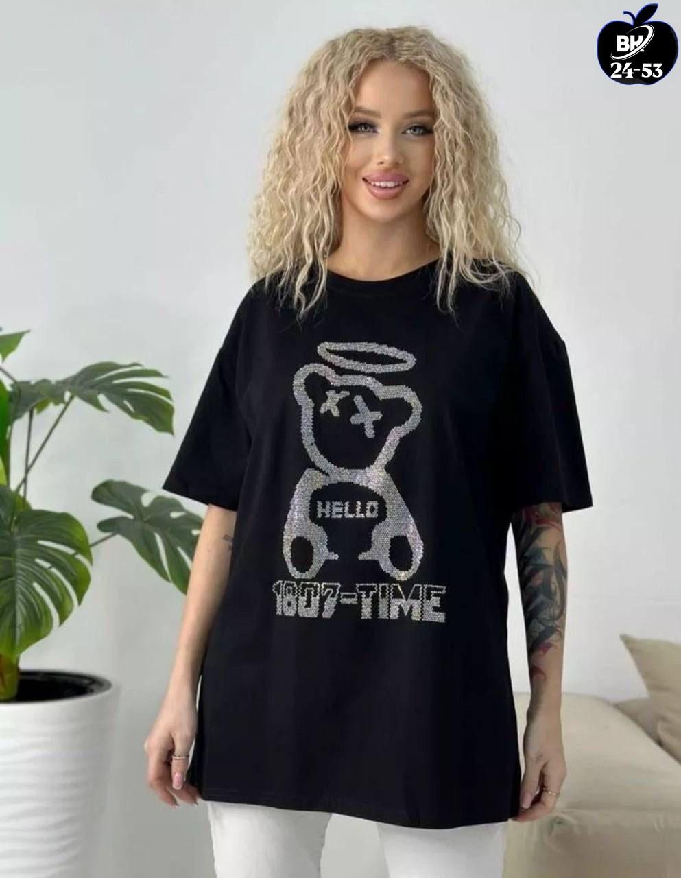 футболка оверсайз со стразам,футболки женская,футболка оверсайз с принтом со стразами,футболка женская со стразами,футболки женские стильные