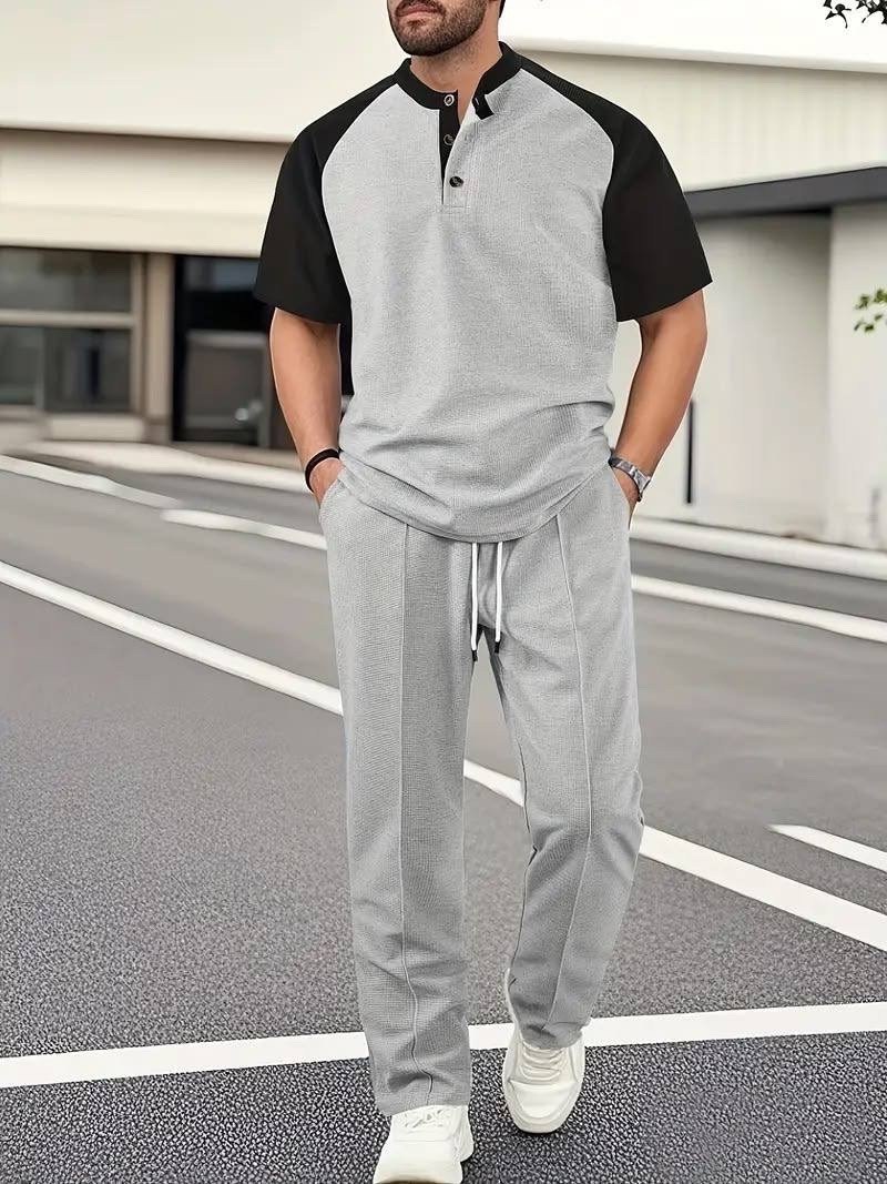 мужской летний костюм,мужские повседневные комплекты,мужские комплекты,костюм с брюками,мужской повседневный костюм из двух предметов