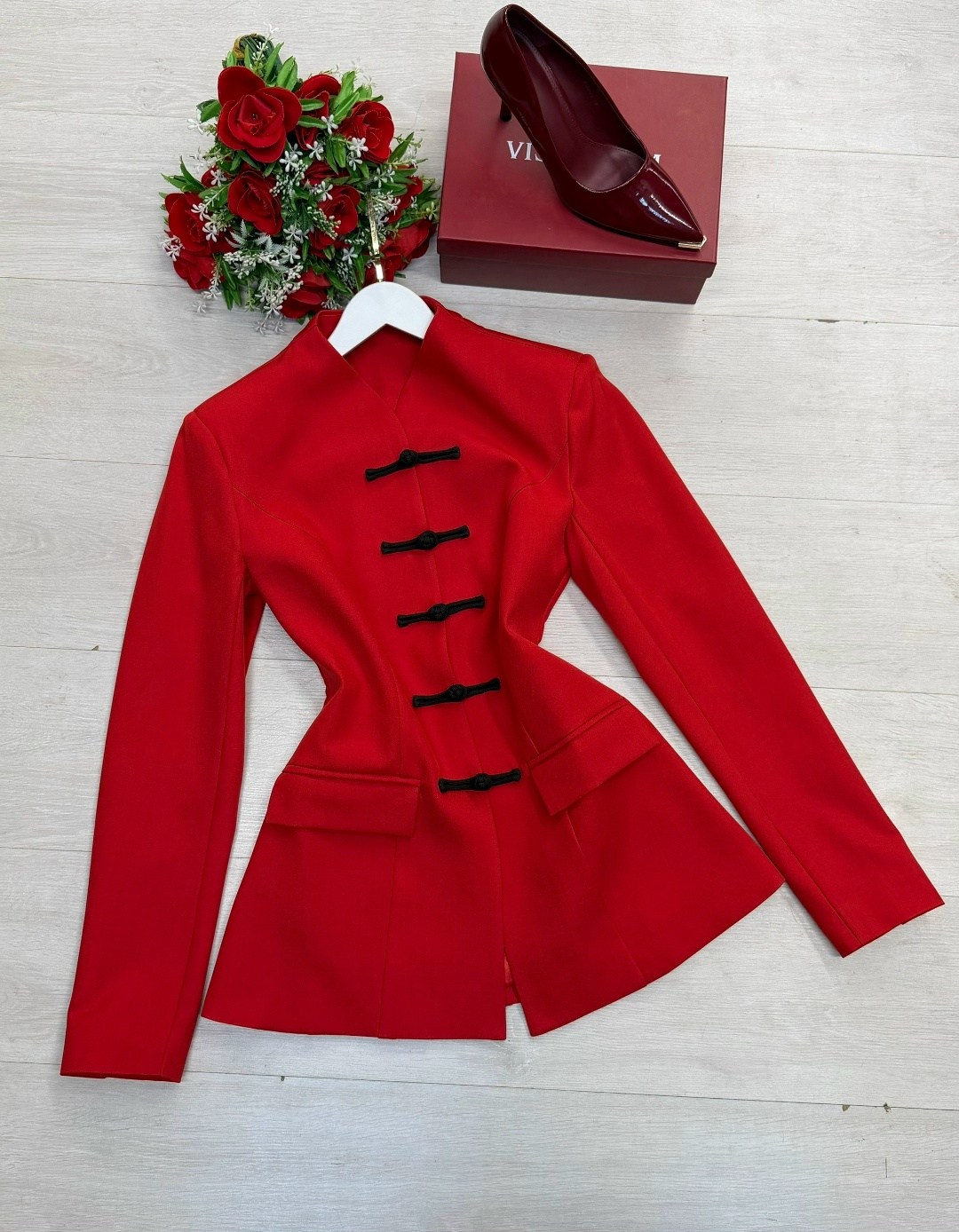 осенний черный пиджак в китайском стиле с воротником-стойкой,жакет,женский пиджак со стойкой воротником,пиджак,приталенный жакет