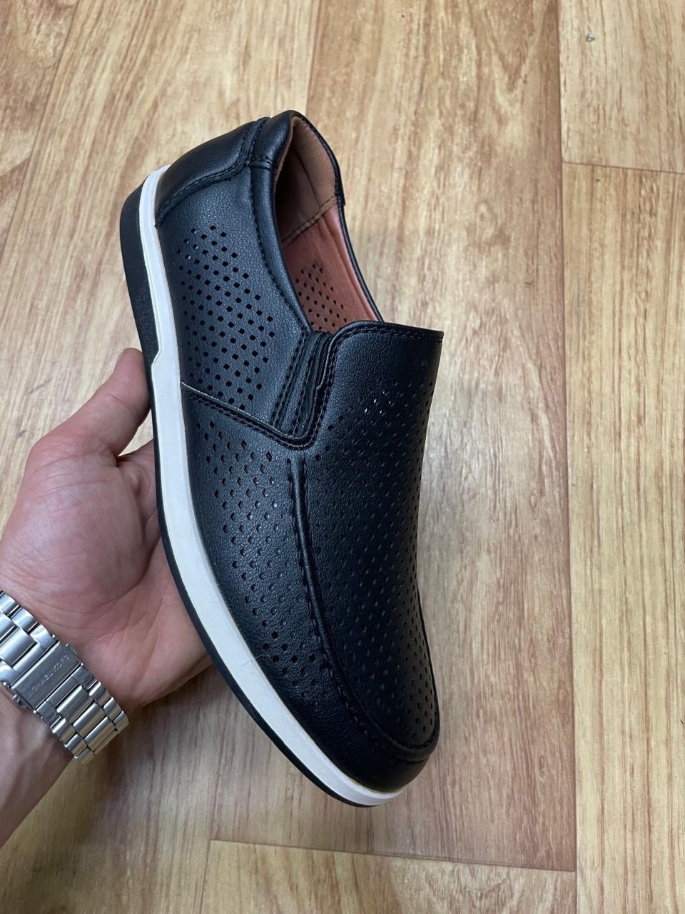 ,туфли мужские,туфли летние мужские,полуботинки мужские,туфли мужские нат.кожа пу (черный  размер 41)