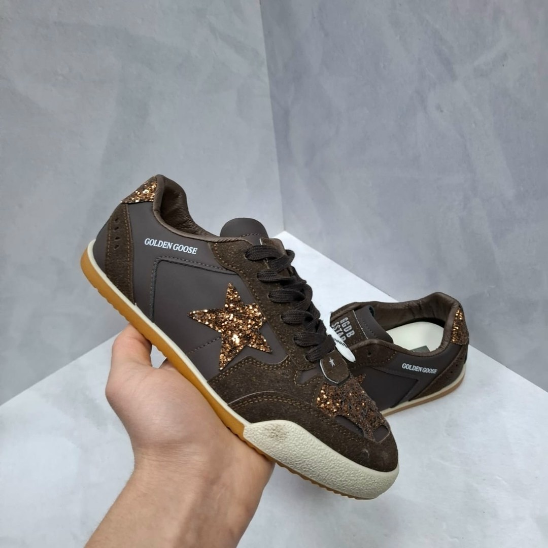 кроссовки golden goose super-star коричневый,golden goose кроссовки ball star коричневый,коричневые кроссовки ball star golden goose anthracite silver,кроссовки golden goose ball star,