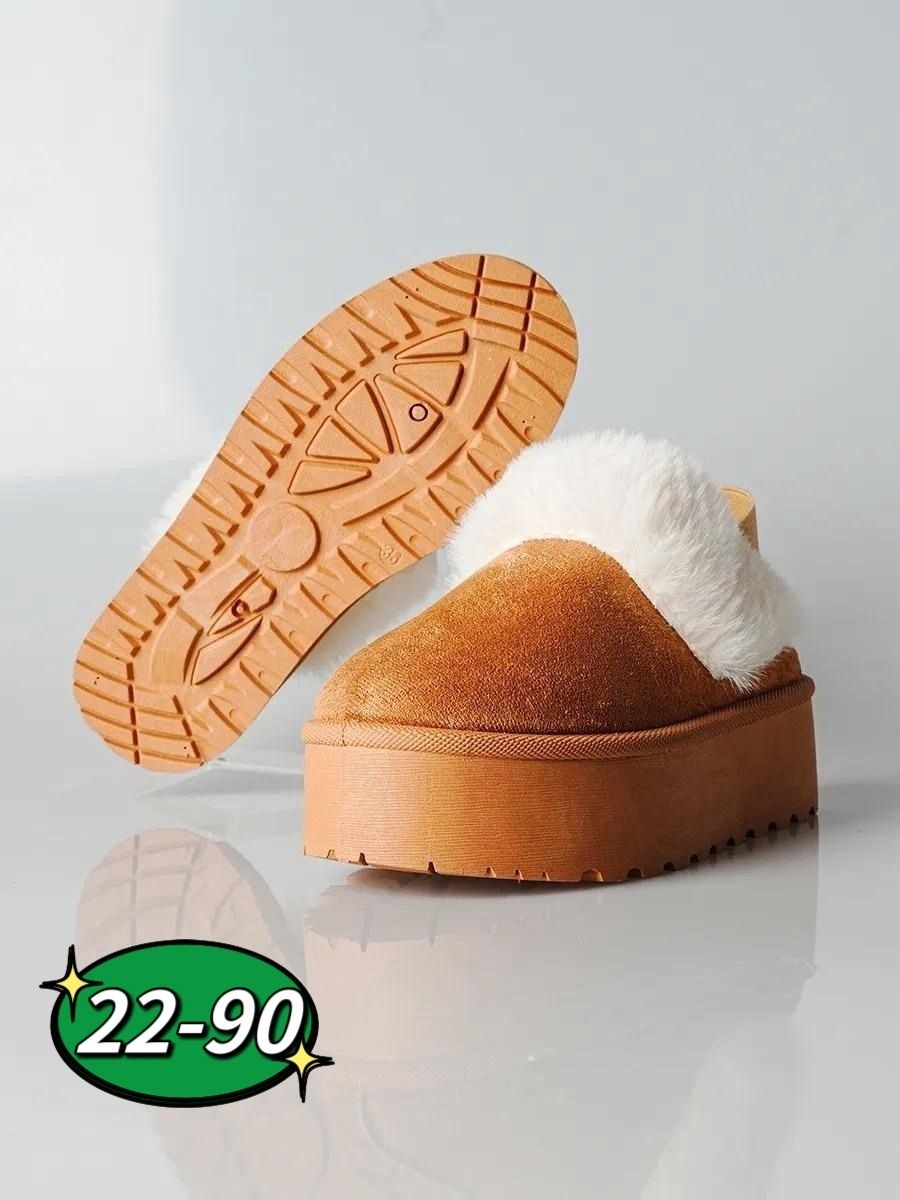 ,угги с открытой пяткой зимние на платформе тапочки с мехом besmoda shoes 261217457,зимние тапочки,женские угги,женские тапочки на платформе