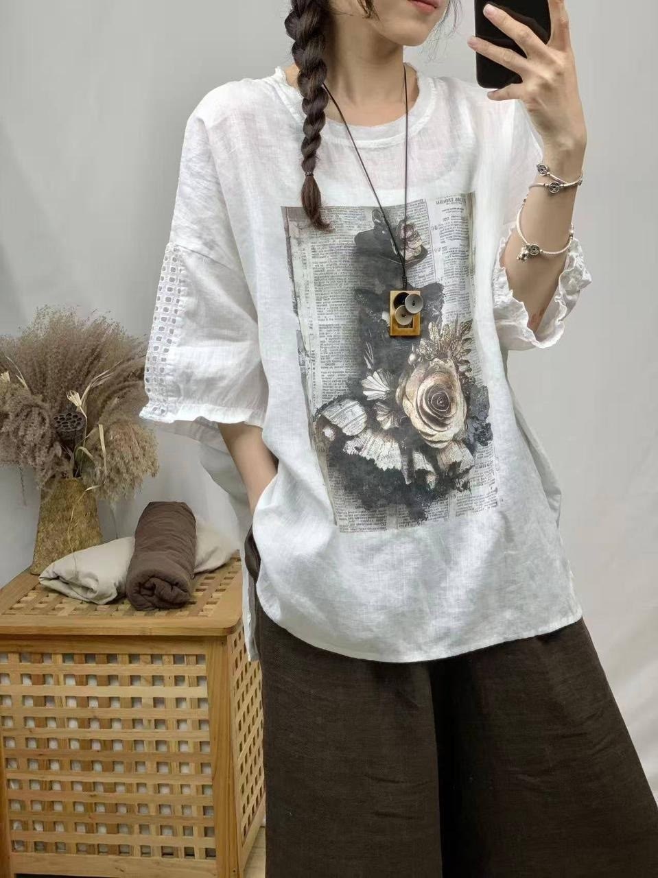 женская блузка,женские льняные футболки,женская футболка из хлопка и льна,футболка женская из хлопка,стильные льняные блузки