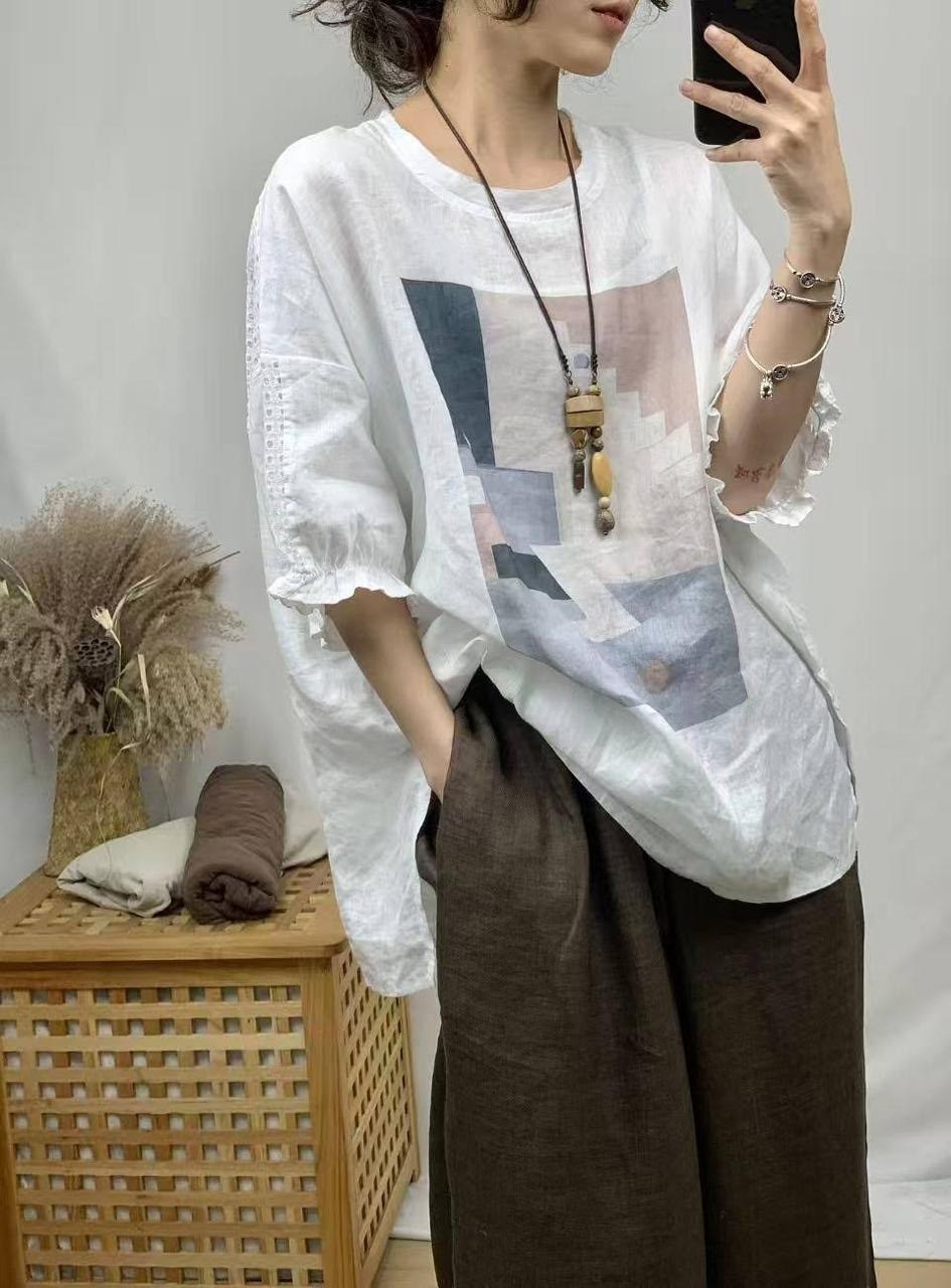 женская блузка,женские льняные футболки,женская футболка из хлопка и льна,футболка женская из хлопка,стильные льняные блузки