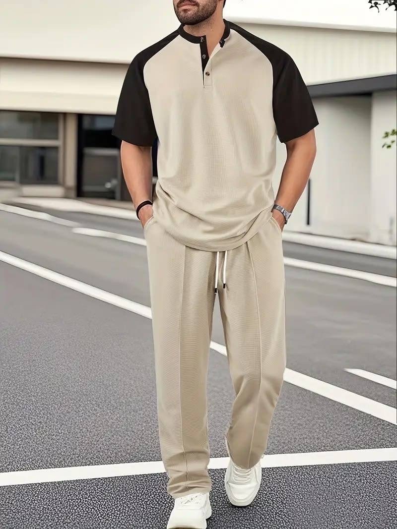 мужской летний костюм,мужские повседневные комплекты,мужские комплекты,костюм с брюками,мужской повседневный костюм из двух предметов