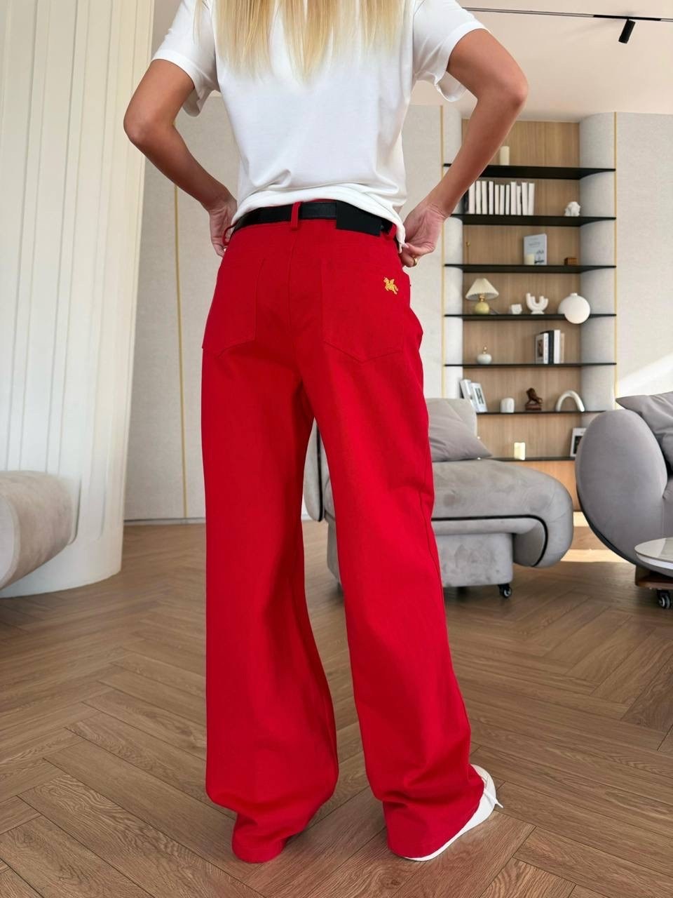 джинсы красные,брюки красные,брюки кюлоты,штаны красные,широкие джинсы