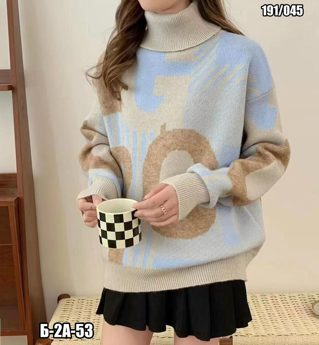 свитера женские,свитер,свитер с принтом,свитер женский с принтом,свитер с высоким горлом