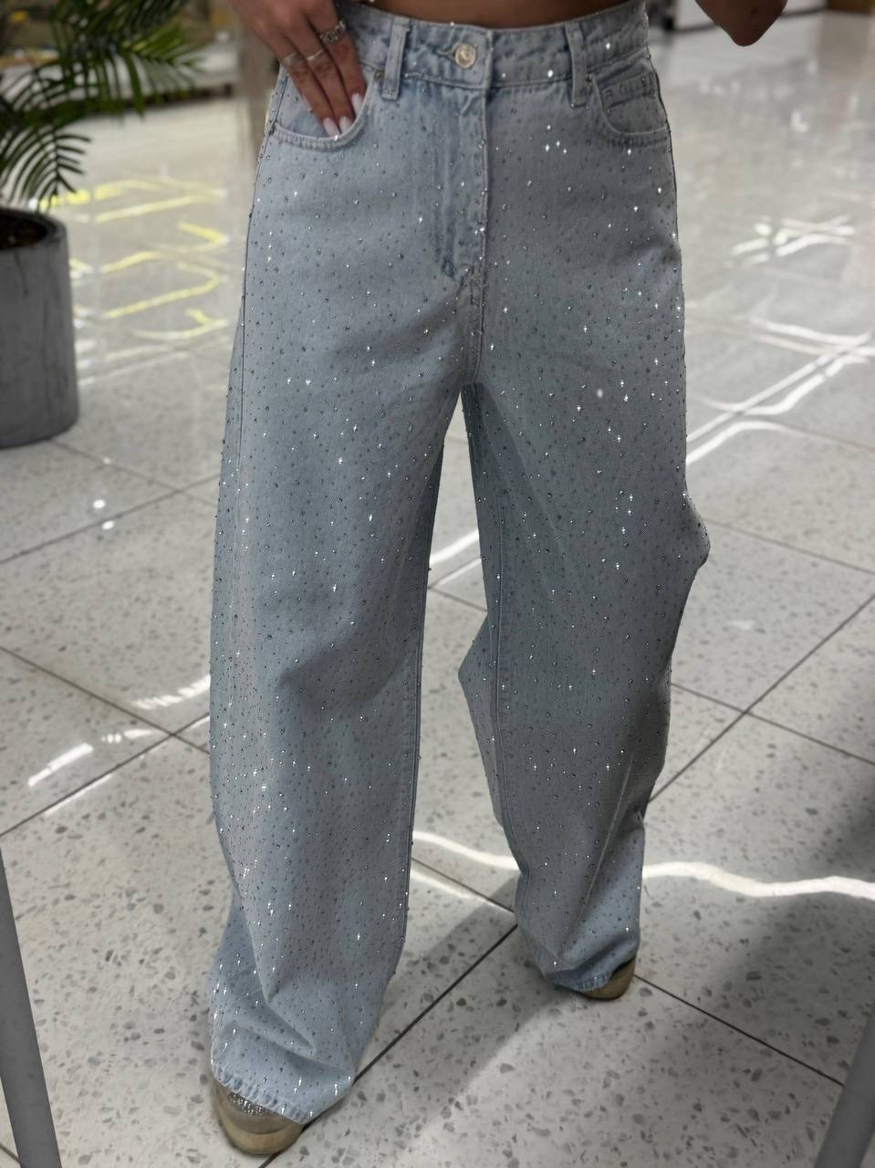 джинсы с стразами,широкие джинсы,джинсы женские,женские джинсы с завышенной талией синие бриллиантовые брюки в стиле ретро,широкие джинсы со стразами