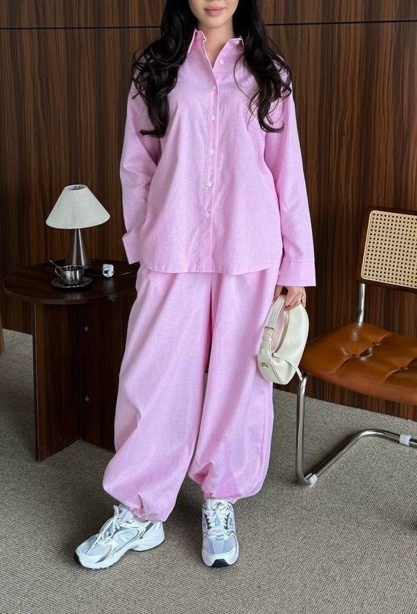 повседневный костюм,костюм-пижама домашний рубашка со штанами,брюки женские белые в голубую полоску,костюм,костюм в пижамном стиле