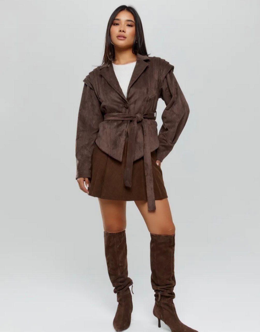 куртка замшевая жакет премиум line xz 325217125,замшевая куртка,куртка замшевая женская,куртка эко замш,куртка замшевая жакет премиум line xz серо-коричневая