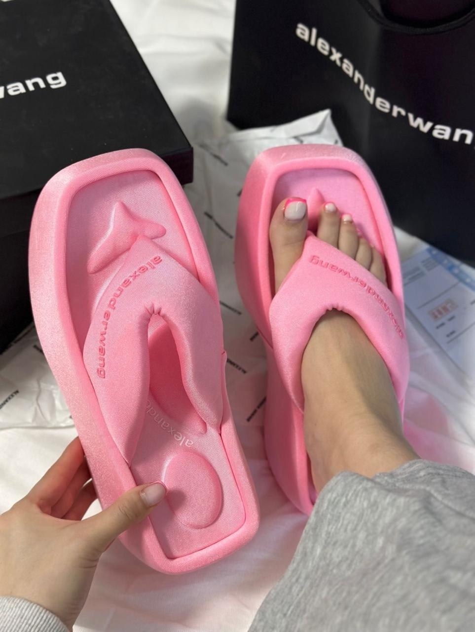 шлепки alexander wang,,женские шлепанцы,шлепки на платформе,женские шлепки