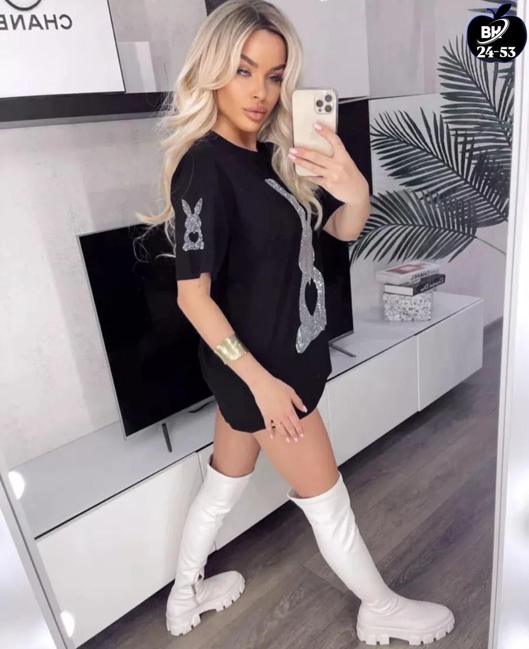 футболка оверсайз со стразам,футболки женская,футболка оверсайз с принтом со стразами,футболка женская со стразами,футболки женские стильные