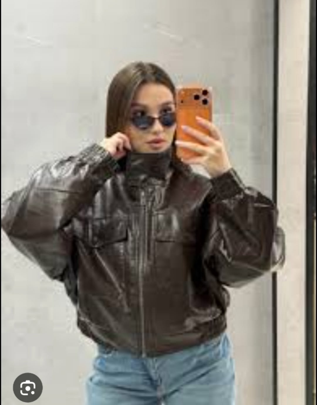 женская кожаная куртка,кожаная куртка,куртка кожаная оверсайз,кожаный бомбер оверсайз,куртка-бомбер свободного кроя topshop из искусственной кожи коричневого цвета