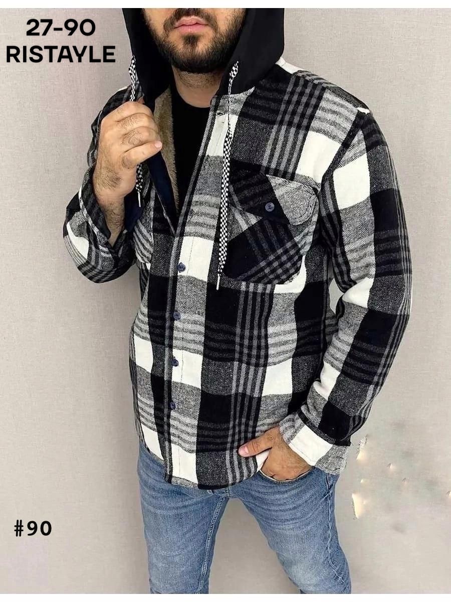 рубашка на меху,рубашка куртка в клетку теплая с капюшоном,рубашка теплая мужская,утепленная рубашка,рубашка утепленная на меху зимняя в клетку