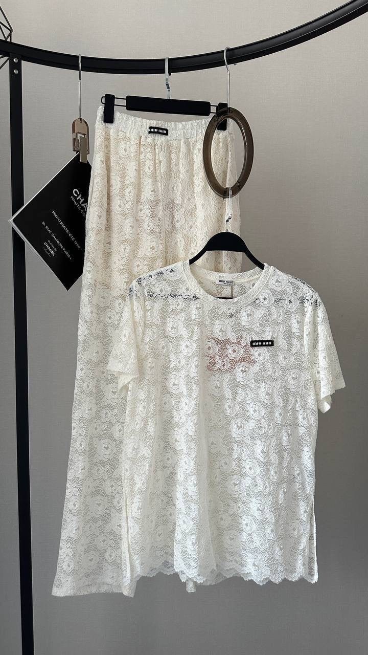 брюки из кружева,костюм кружевной брючный havadi,кружевные брюки,белые кружевные брюки,кружевной костюм