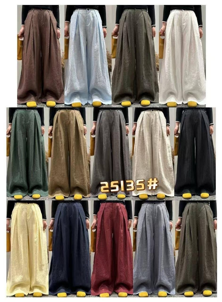 брюки палаццо широкие из натурального льна,брюки льняные,брюки женские широкие палаццо льняные летние,широкие брюки,широкие брюки льняные