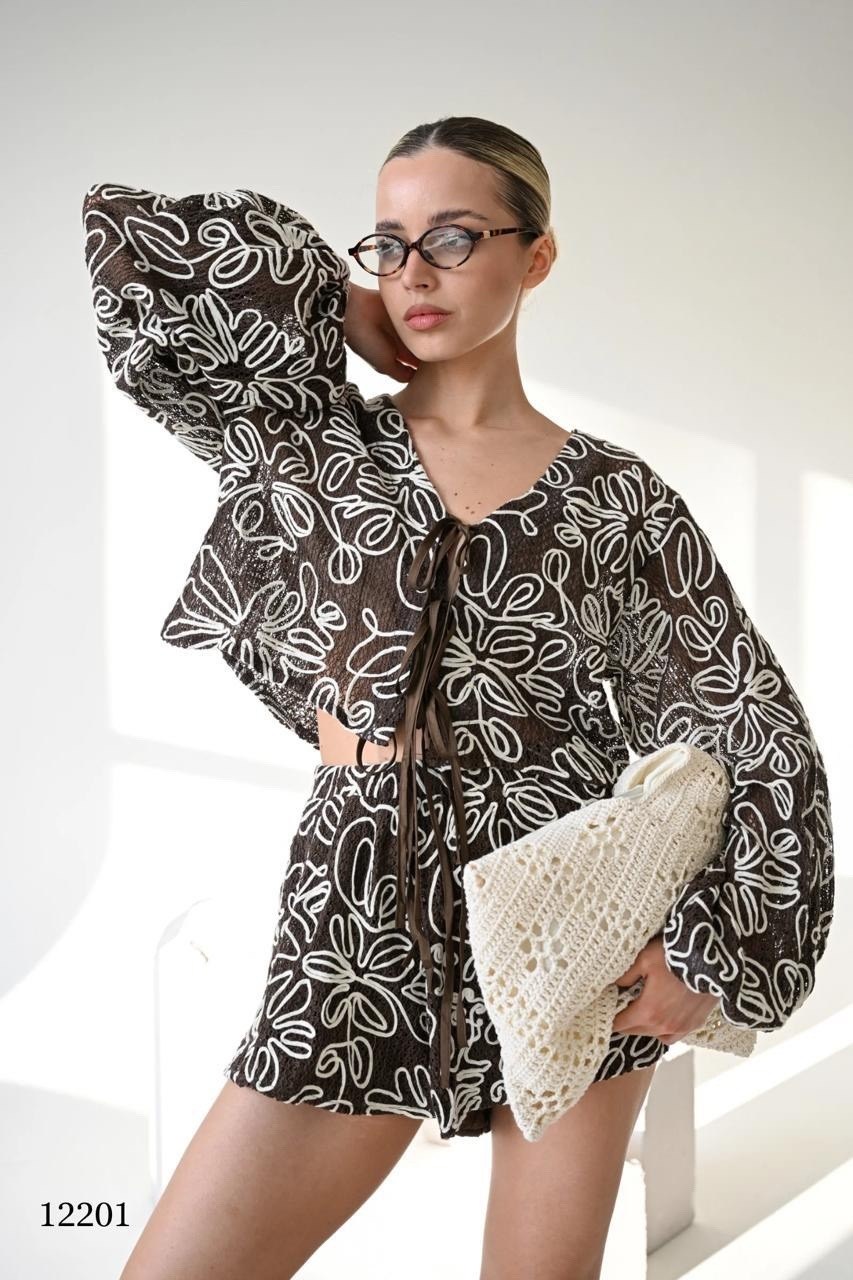 костюм вязаный пляжный с шортами летний kosaa,летний костюм с шортами,костюм,летние костюмы женские