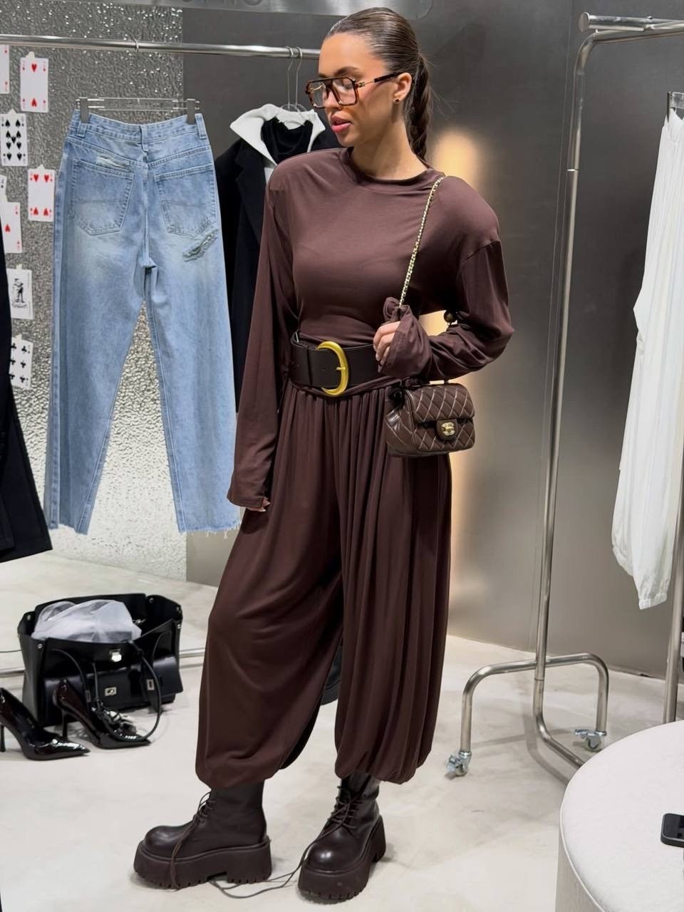 трикотажные костюмы,широкие брюки,стильные наряды